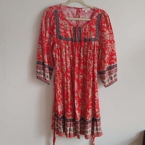 BeachLunchLounge Boho Summer Sundress Floral Ruffle Size S - Picture 1 of 12